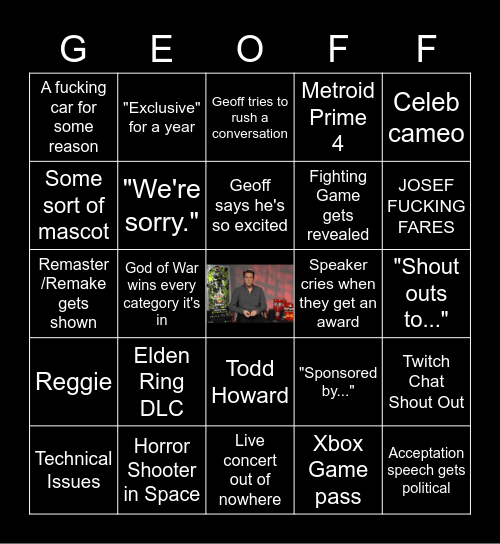 Game Awards Bingo Scringlo Bingo Card