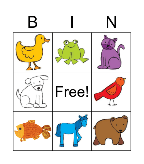 BROWN BEAR STORY Bingo Card