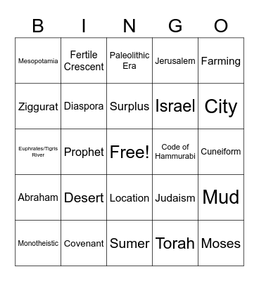 Review Bingo Card