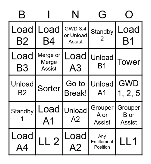 ROTO BINGO Card