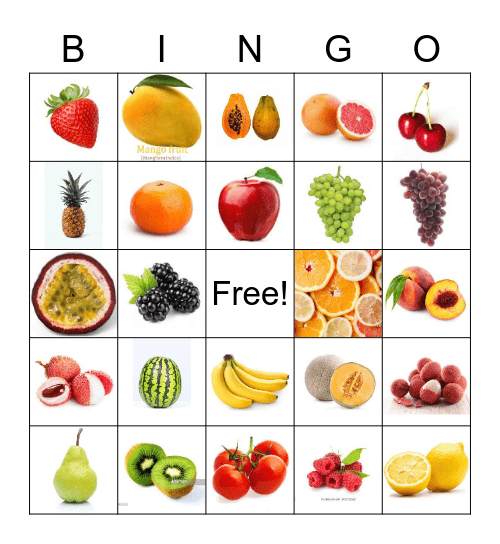 fruit of the spirit Bingo Card