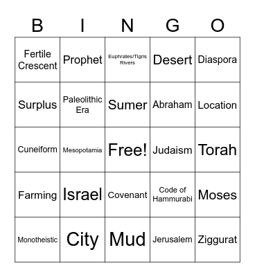 Review Bingo Card
