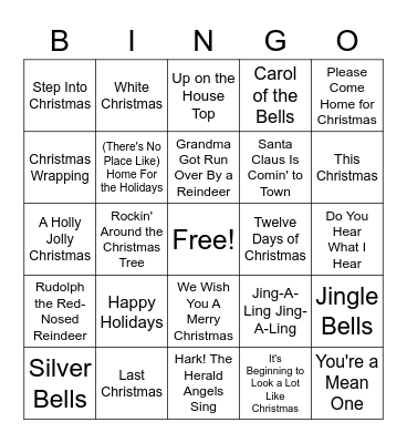 B&B XMAS BINGO Card