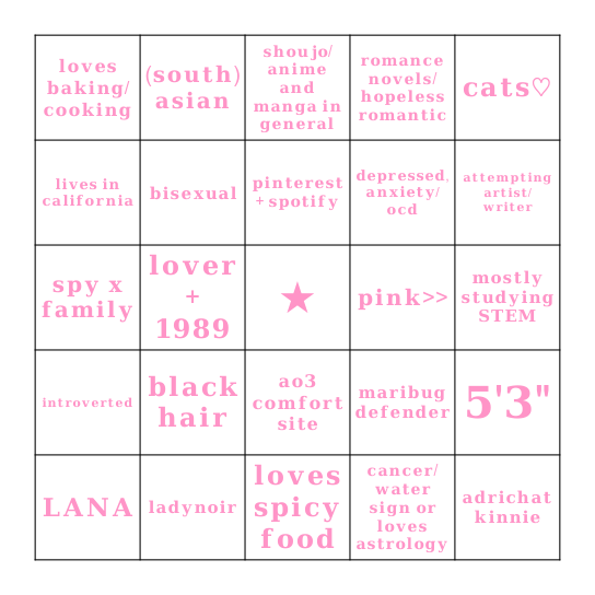 @𝐧𝐨𝐢𝐫𝐬𝐫𝐨𝐬𝐞𝐬 𝐁𝐈𝐍𝐆𝐎 Bingo Card