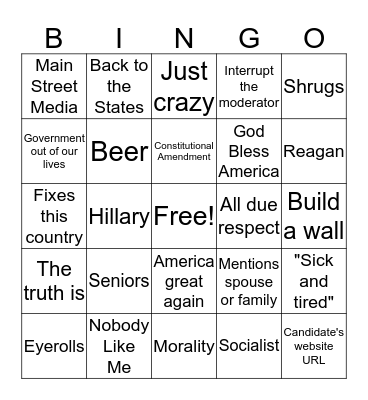 Starboard Debate Bingo Card