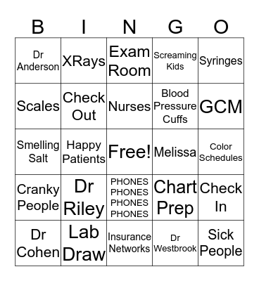 GCM Bingo Card