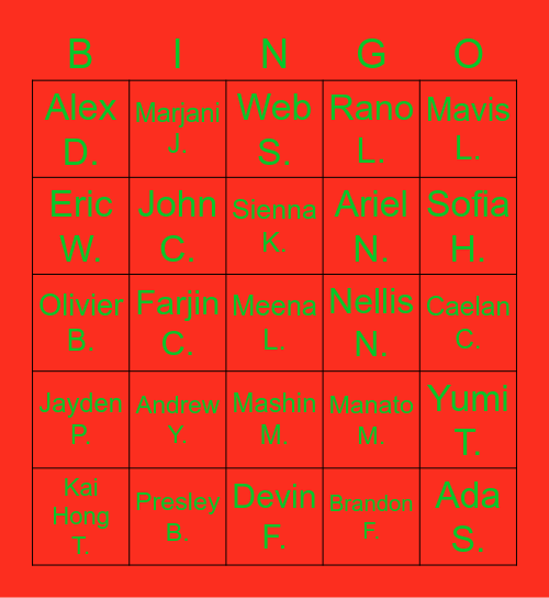 Xmas Bingo Snaps! Bingo Card