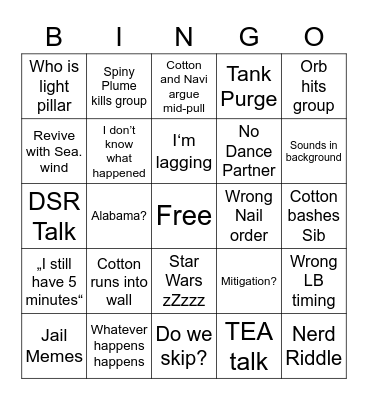 ULTIMA Bingo Card