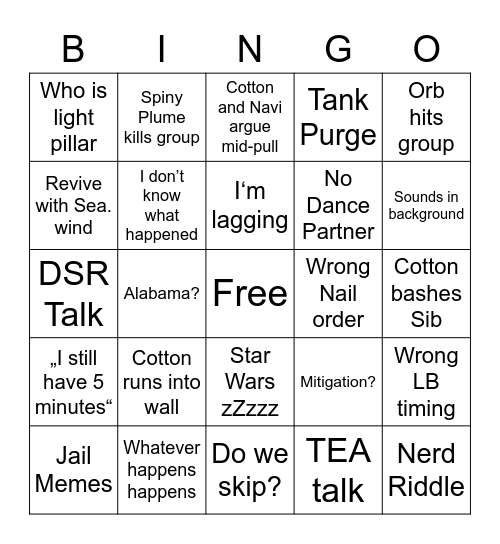 ULTIMA Bingo Card