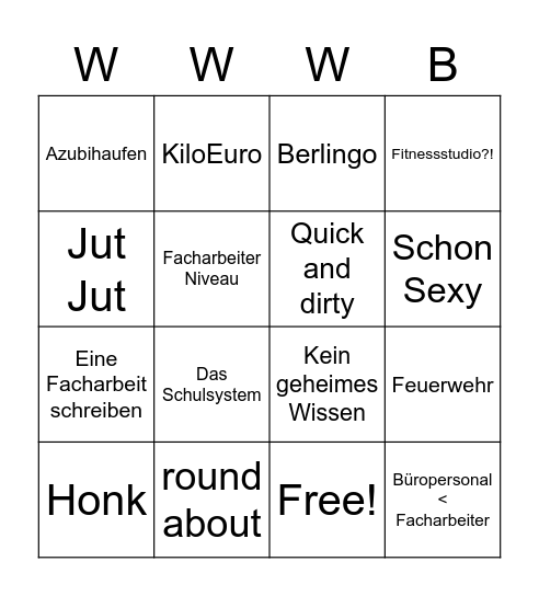 WWWeihnachsbingo Card