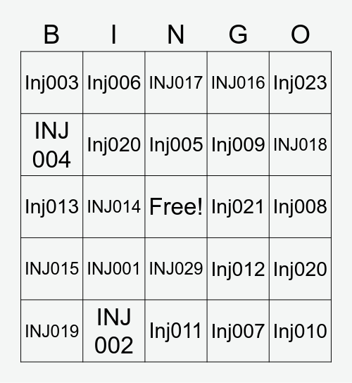 Phebra Christmas Bingo Card