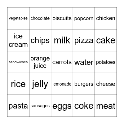 Food Spotlight 3 Bingo Card