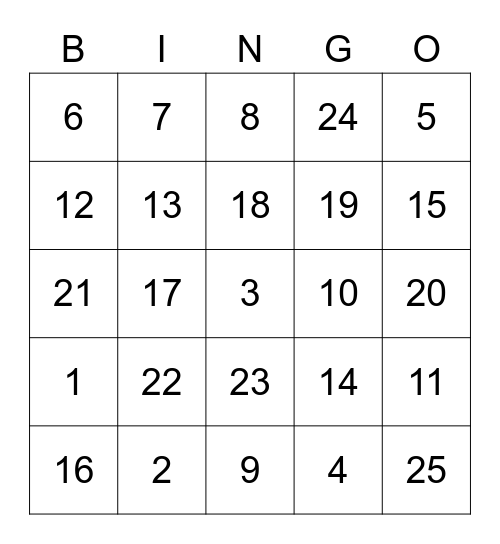 2022/23 RCIA BINGO Card