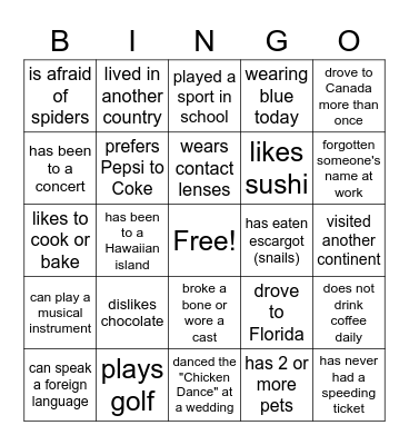 November Coffee Time BINGO Card