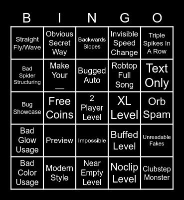 Recent Bingo Card