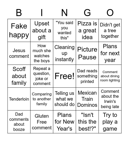 Christmas BINGO Card