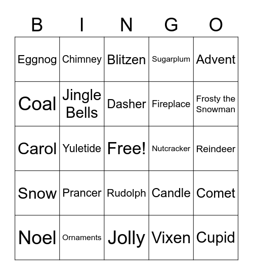 Christmas Bingo! Bingo Card
