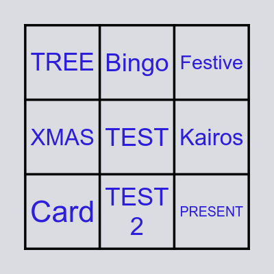 Kairos Festive Bingo Card