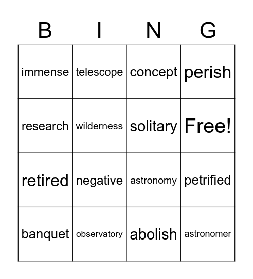 Dracula Junior & Cecilia Bingo Card