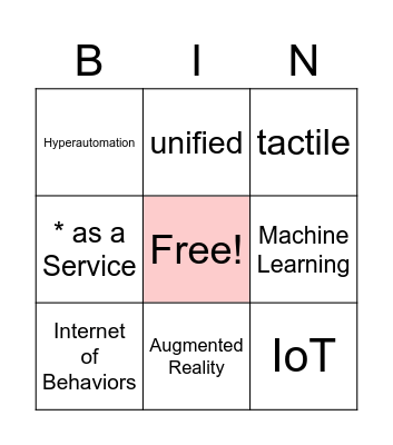 Tech Buzzword Bingo Card