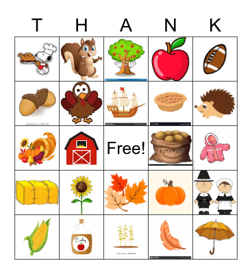 THANKSGIVING BINGO Card