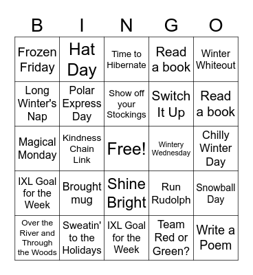 Days of Fun Bingo Card