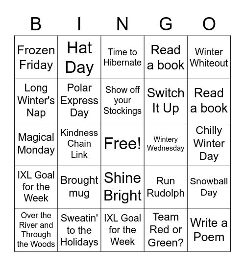 Days of Fun Bingo Card