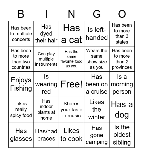 Icebreaker Bingo: Find Someone Who Bingo Card