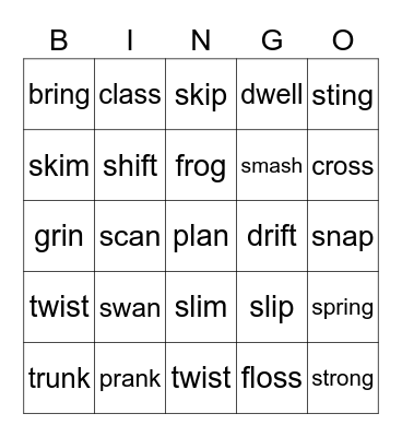 All Blends Bingo Card