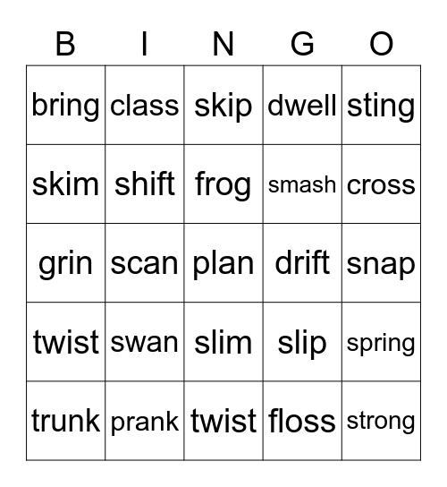 All Blends Bingo Card