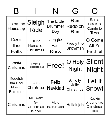 Christmas Bingo Card