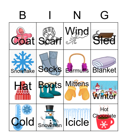 Winter Bingo Card