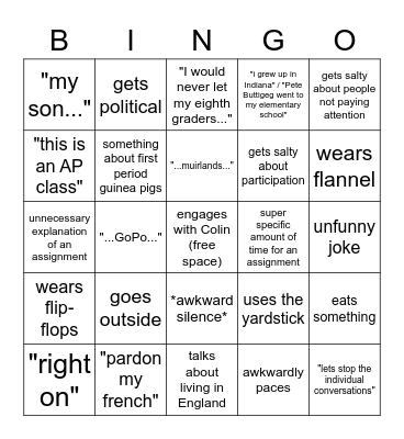 ap gopo Bingo Card