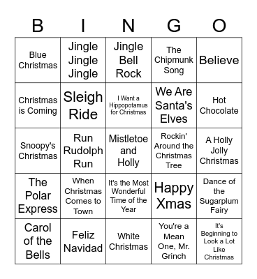 Jingle Bingo Card
