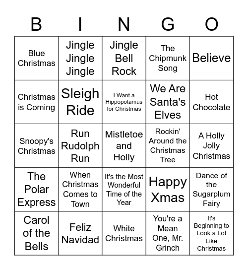 Jingle Bingo Card