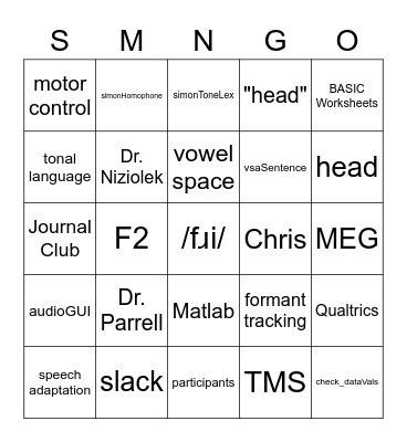 SMNG BINGO!!! Bingo Card