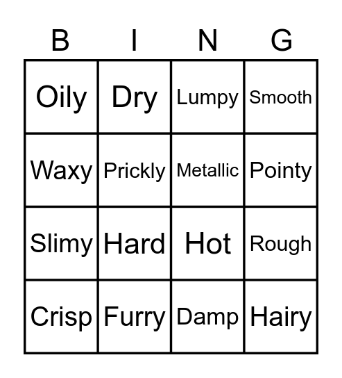 TEXTURES Bingo Card