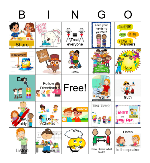 RESPECT Bingo Card