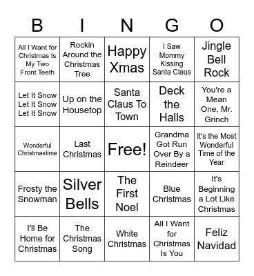 Christmas Bingo Card