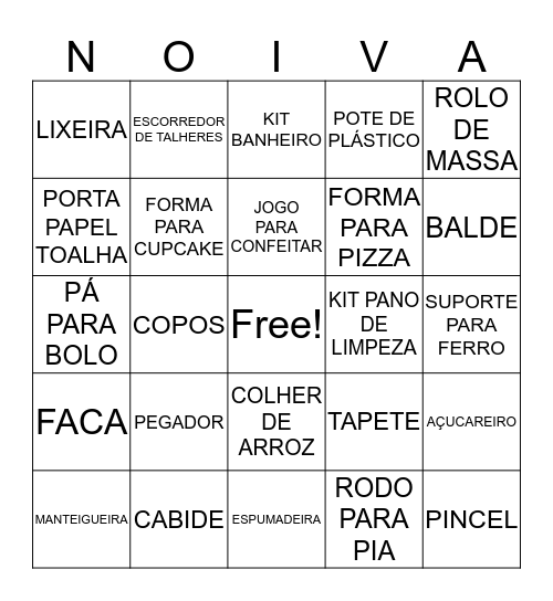 CHÁ DA CAROL Bingo Card