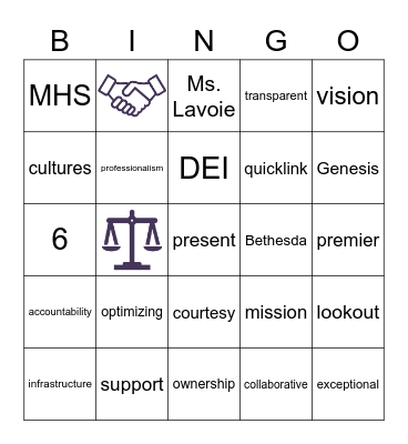 Town Hall Bingo Card