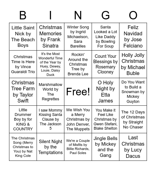 Christmas Singo p.2 Bingo Card