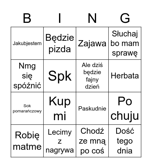 bingojakubjestem Bingo Card