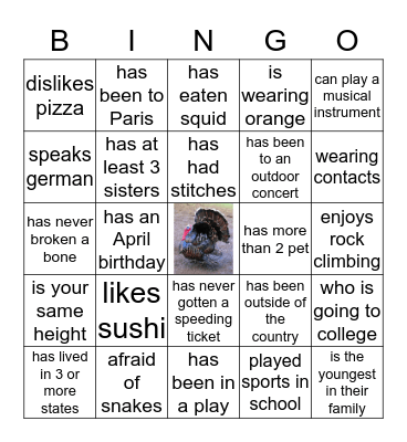 Bingham Family Bingo! Bingo Card