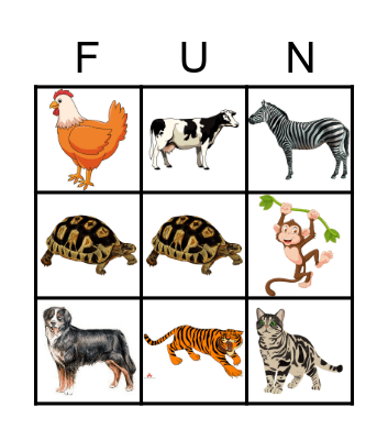 Animal Bingo! Bingo Card