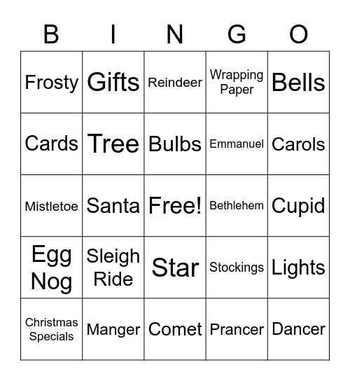 Christmas Bingo Card
