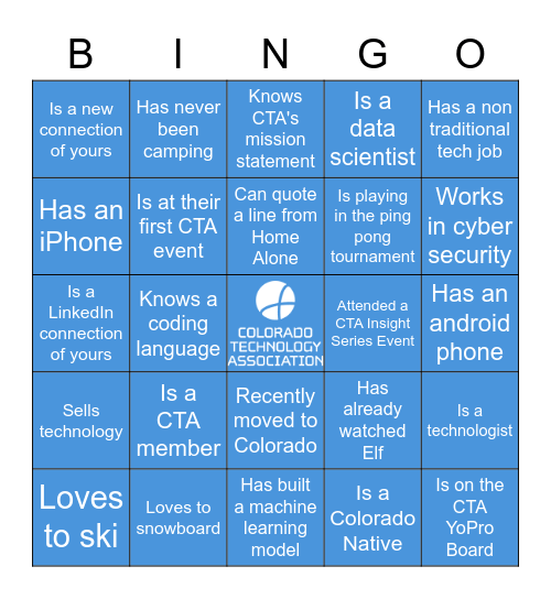 CTA Human Bingo | Meet someone who... Bingo Card