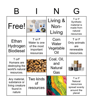 Natural Resources Bingo Card