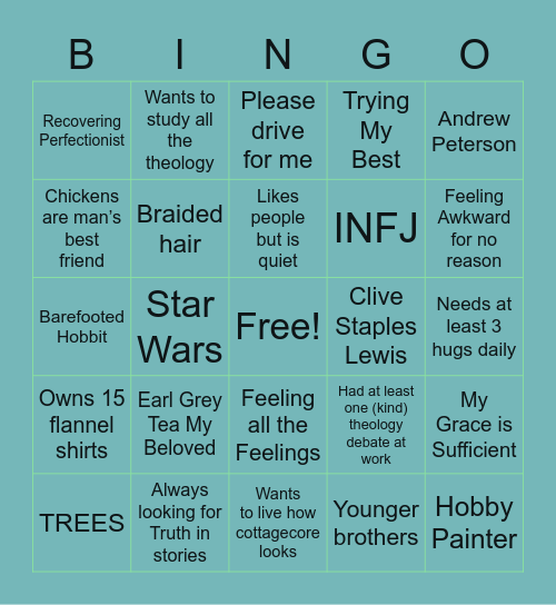 Audrey Bingo Card