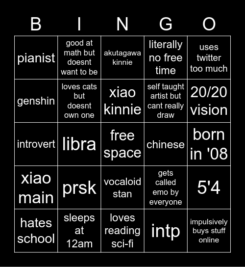 sei's bingo! Bingo Card